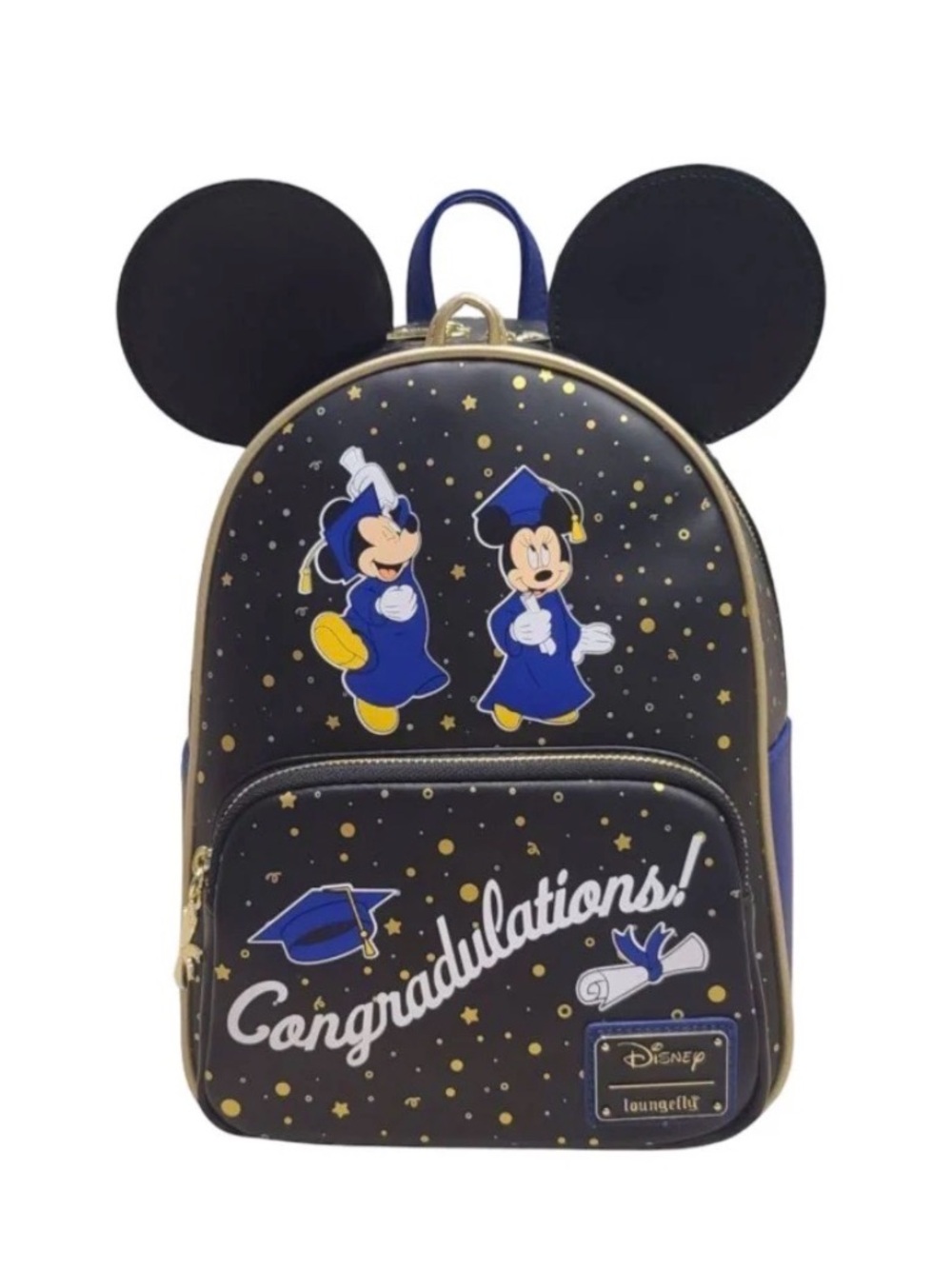 Disney Kids Graduation Backpack - Black, Blue & Gold
